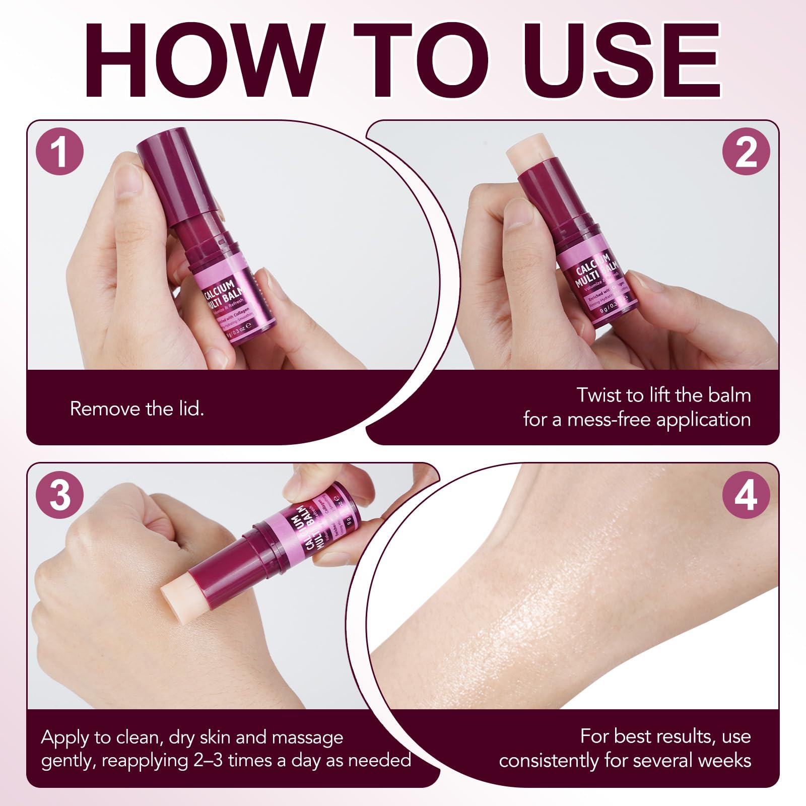 FANSHI Calcium Multi Balm Stick shown as part of a daily routine for nourishment.
