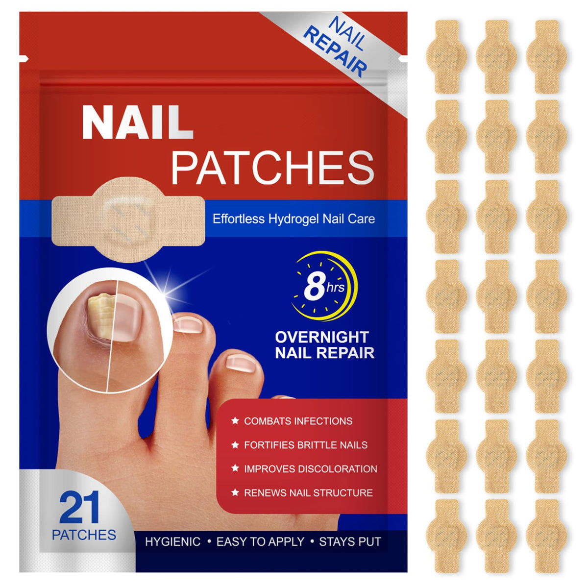 Fanshi fungal nail patches pack-shot for overnight toe repair and appearance improvement.