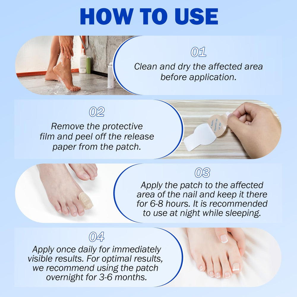 Adhesive Fanshi toe patch ready for 6-8 hours wear.