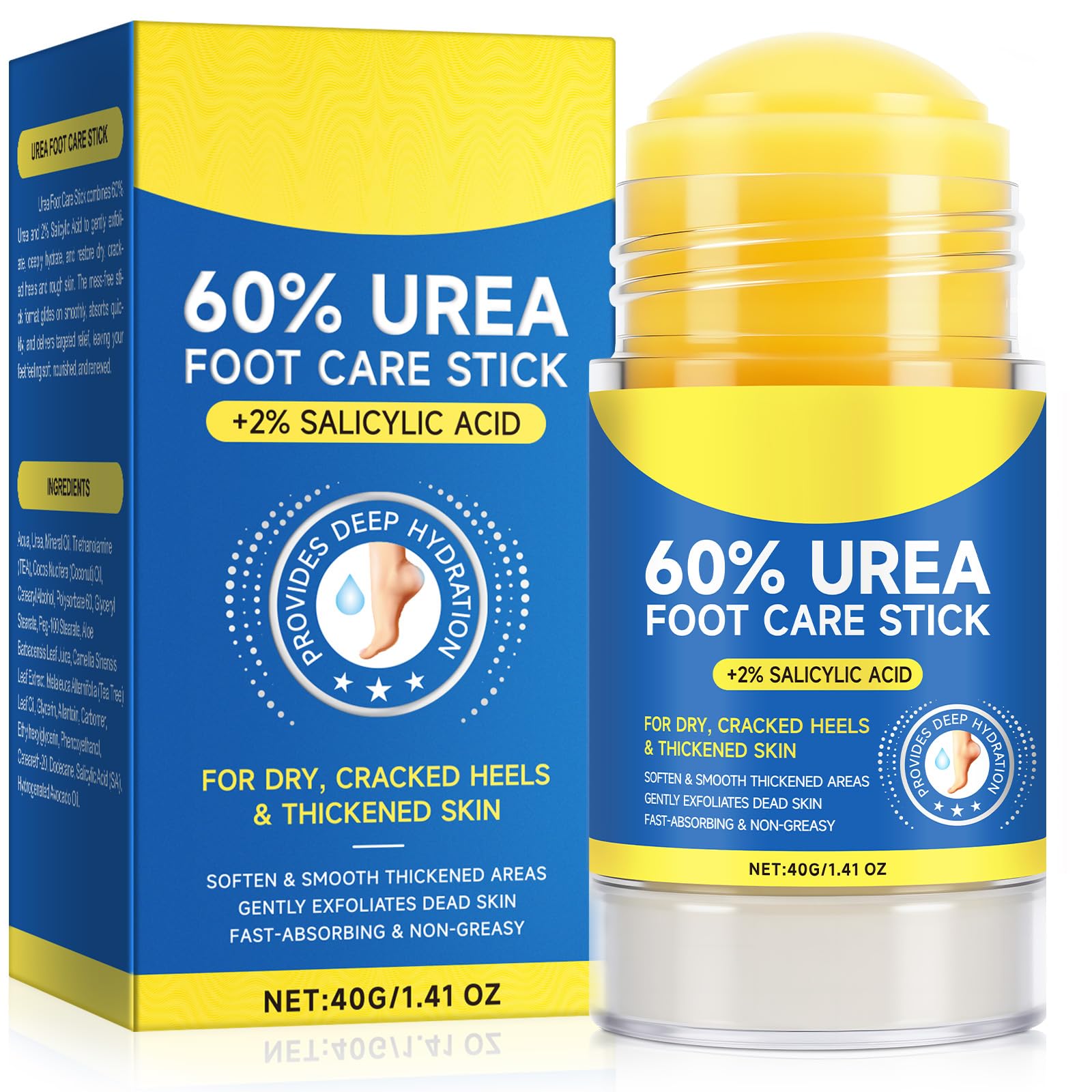 FANSHI Urea Stick 60% applied to heel for deep moisture and softness