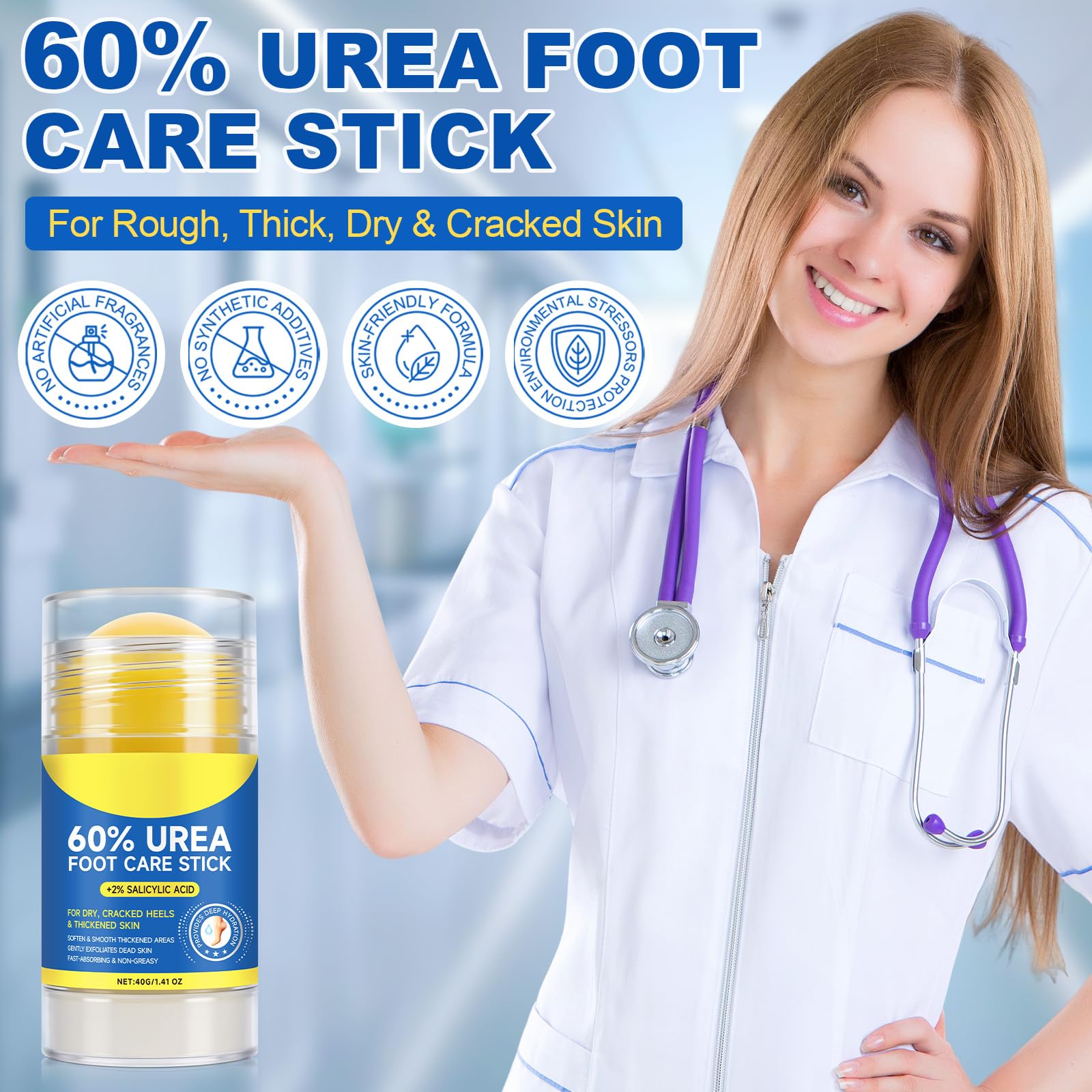 Softened skin after application with FANSHI Urea Stick improves daily comfort