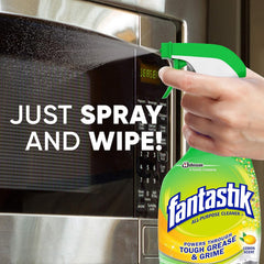 Fantastik all-purpose cleaner trigger lemon label detail emphasizes effective germ defense.