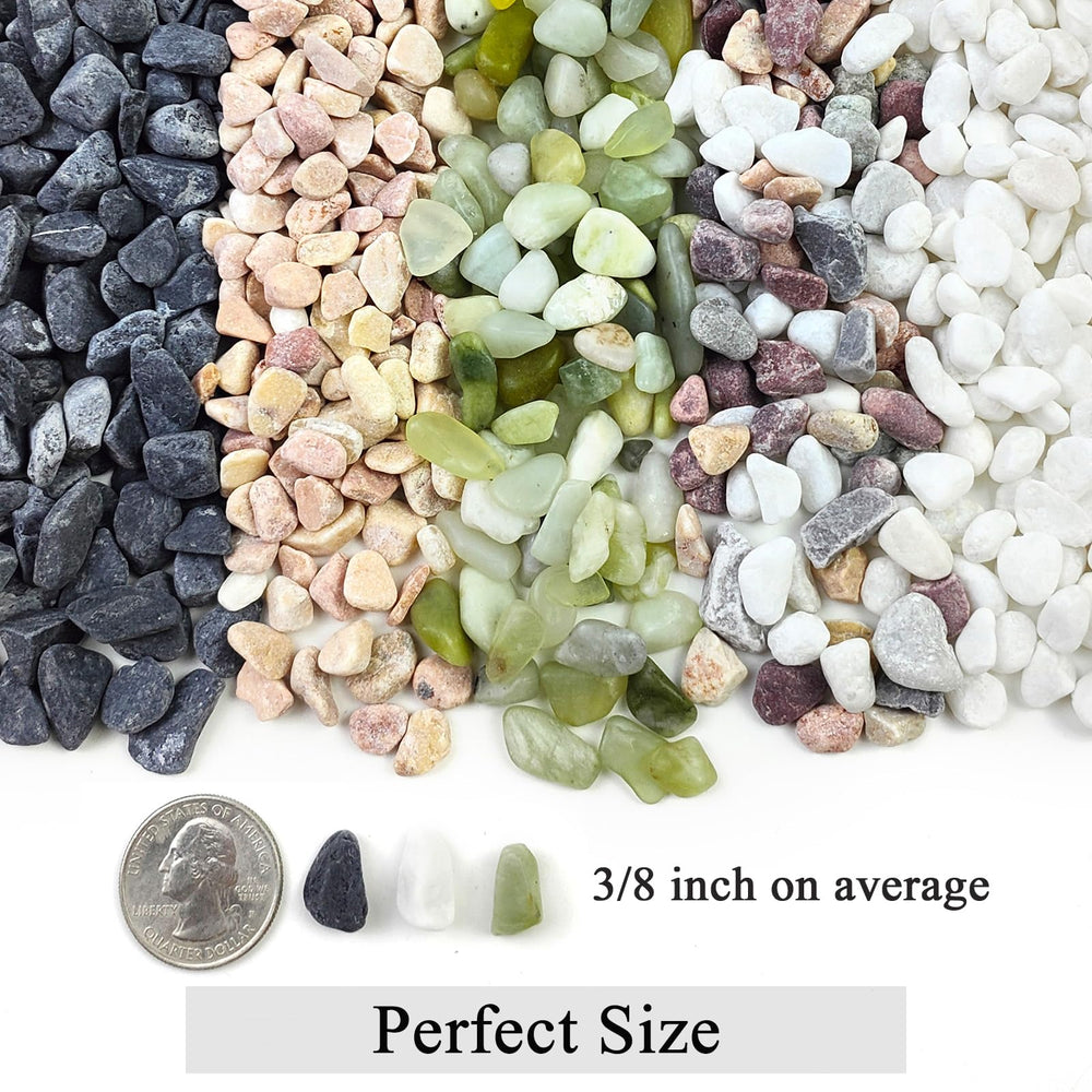 FANTIAN mixed-color pea gravel 3/8 inch adding vibrant texture to planters