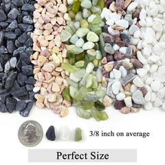 FANTIAN mixed-color pea gravel 3/8 inch adding vibrant texture to planters