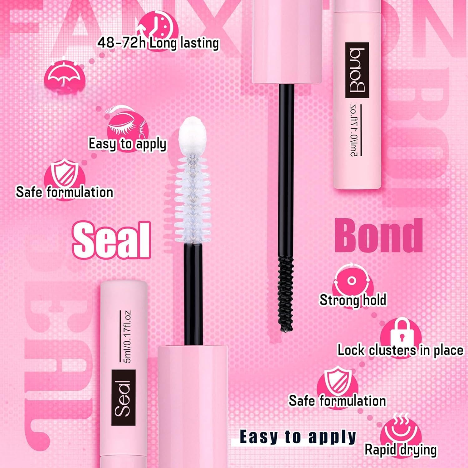 FANXITON DIY lash-application scene with clusters prepared.
