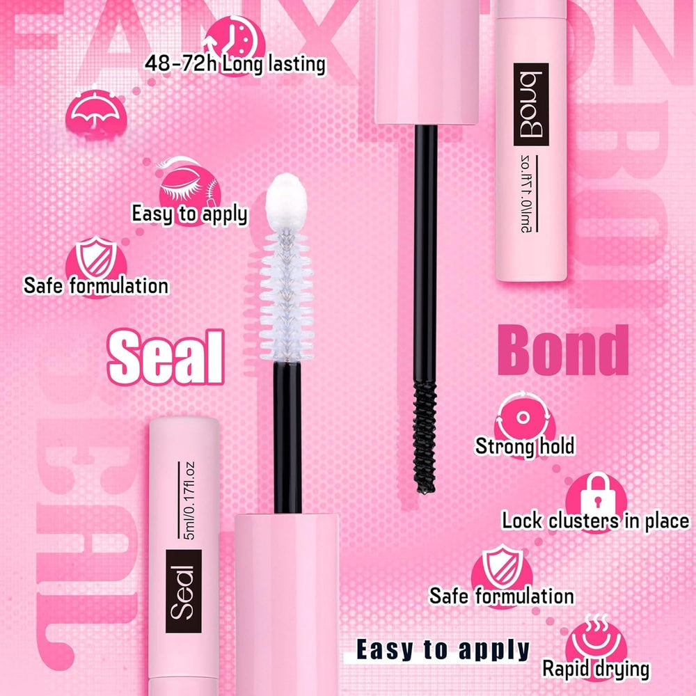 FANXITON DIY lash-application scene with clusters prepared.