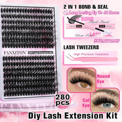 FANXITON lash bond close-up showing secure hold.