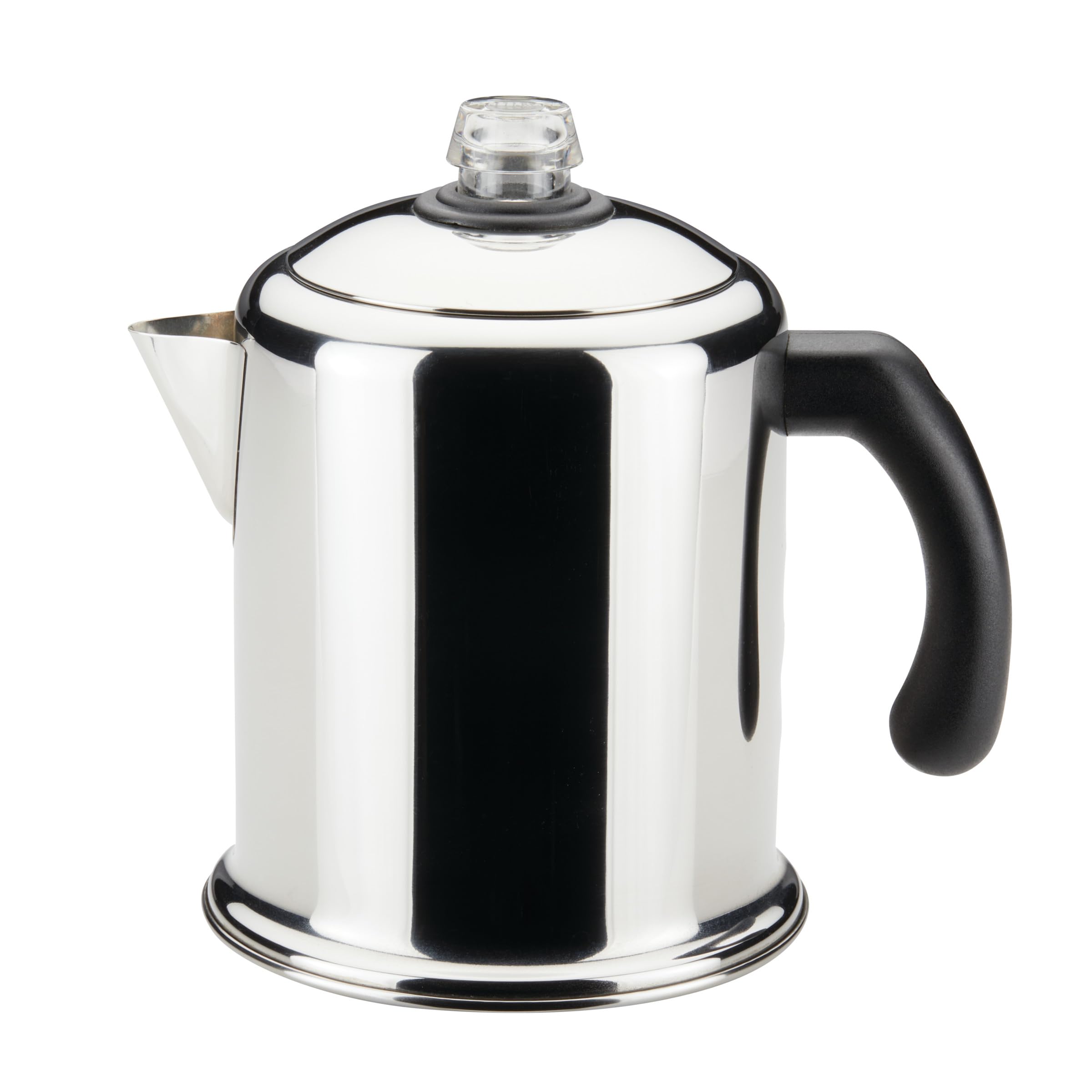 Farberware Classic Yosemite percolator front view for rich stovetop coffee