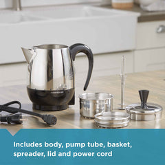 Farberware percolator detachable cord photo highlights easy serving and storage.