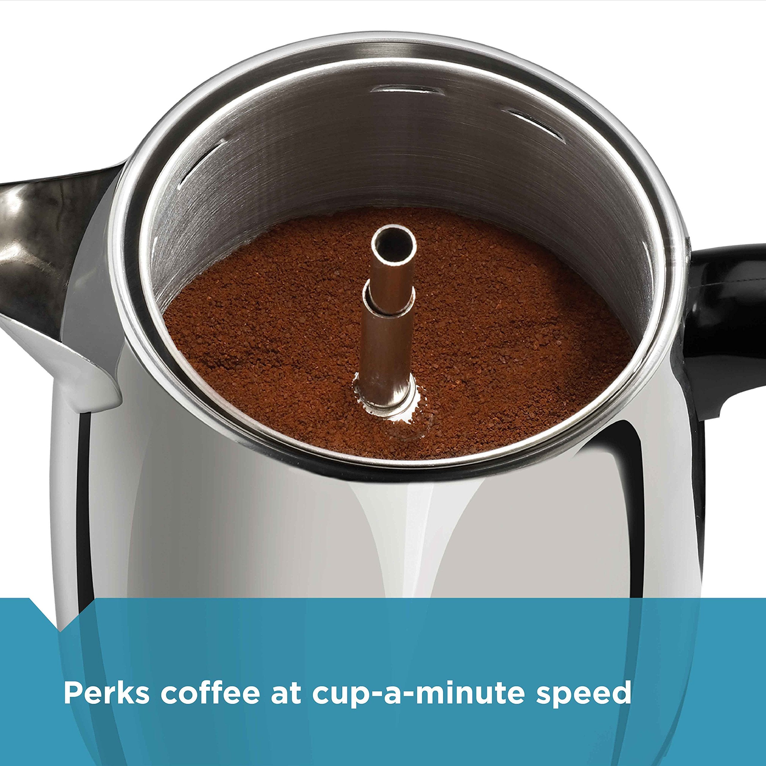 Farberware no-drip spout minimizes countertop mess.