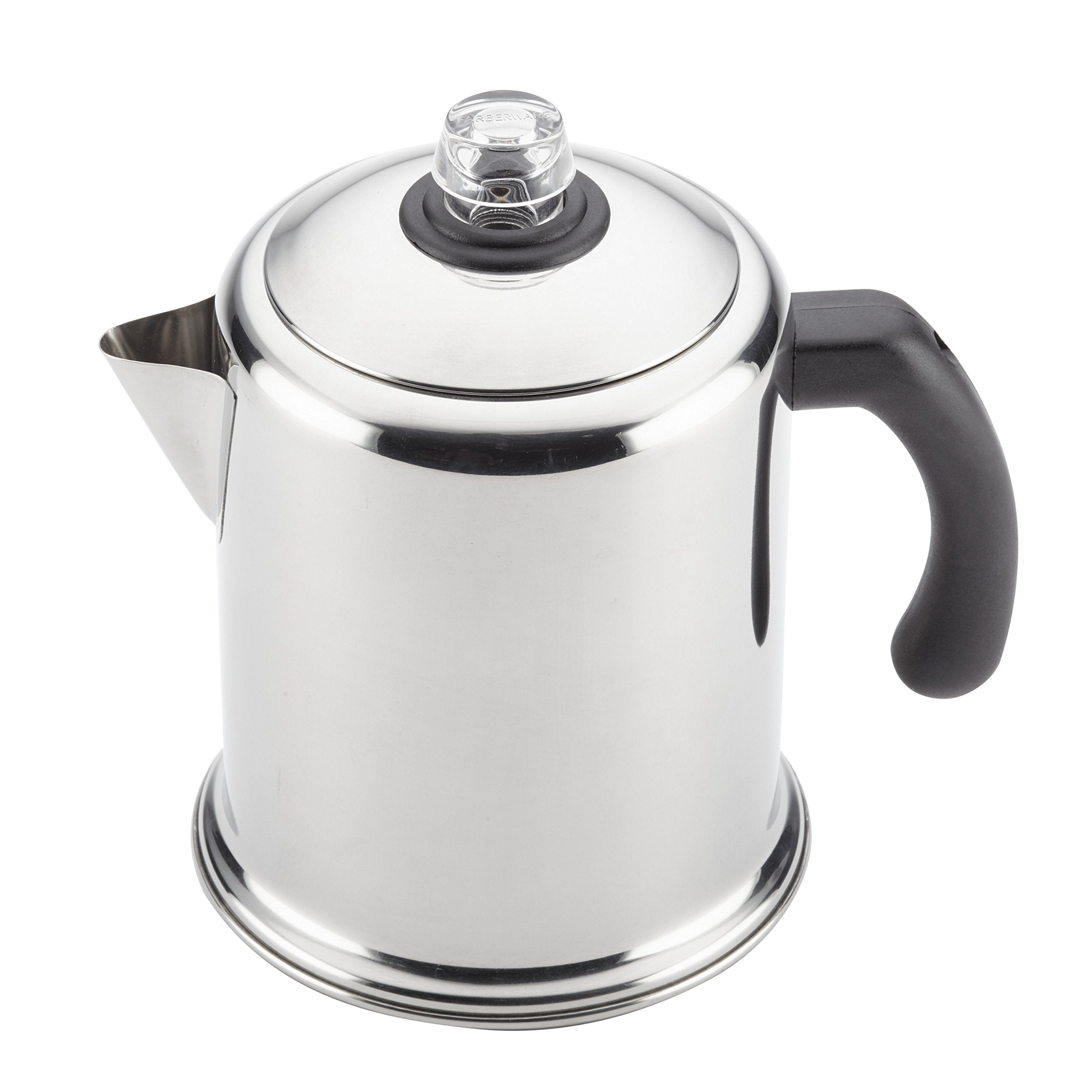Farberware stovetop 12-cup percolator ready for brew