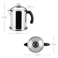 Farberware Yosemite stainless steel handle in hand for confident pouring
