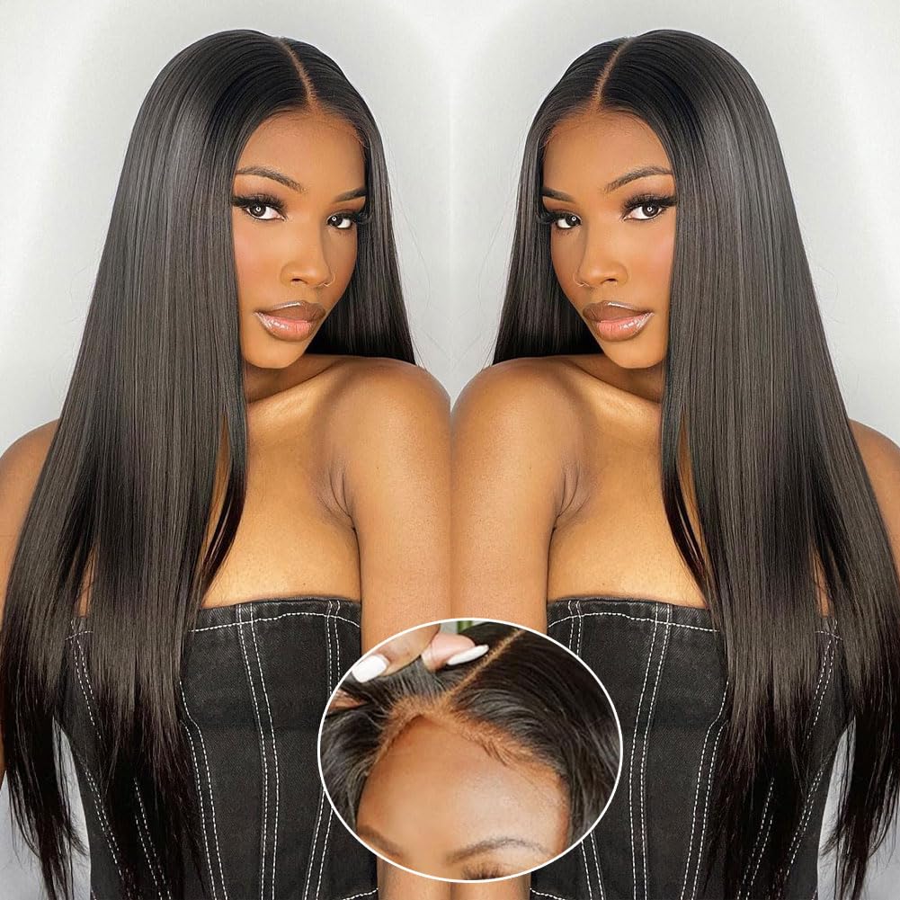 Farblick Wear and Go glueless wig front view with natural hairline for quick styling