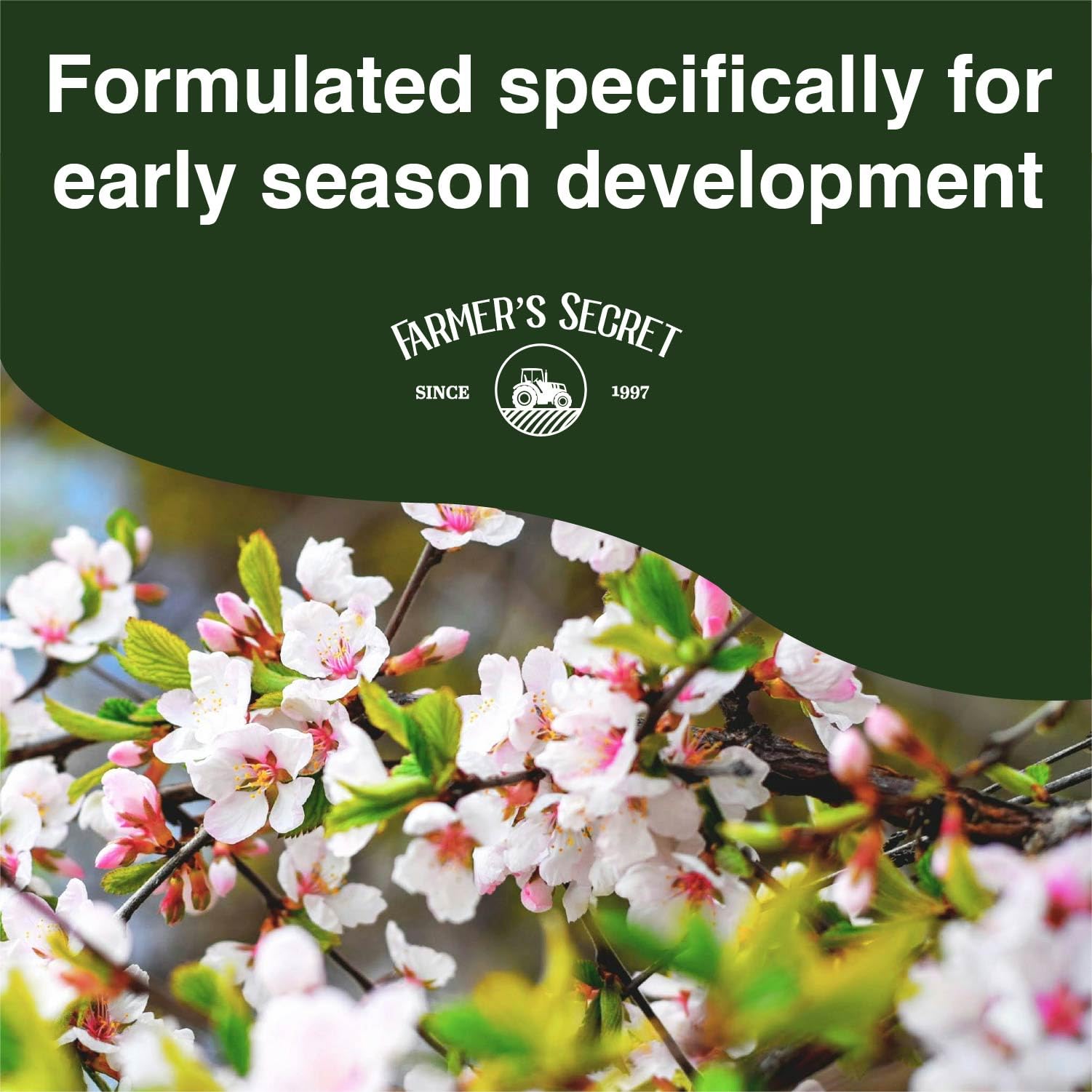 Farmer's Secret Spring Booster applied in garden for even distribution.