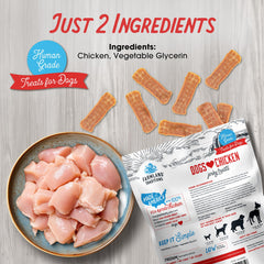 Farmland Traditions chicken jerky texture close-up showing tender slices
