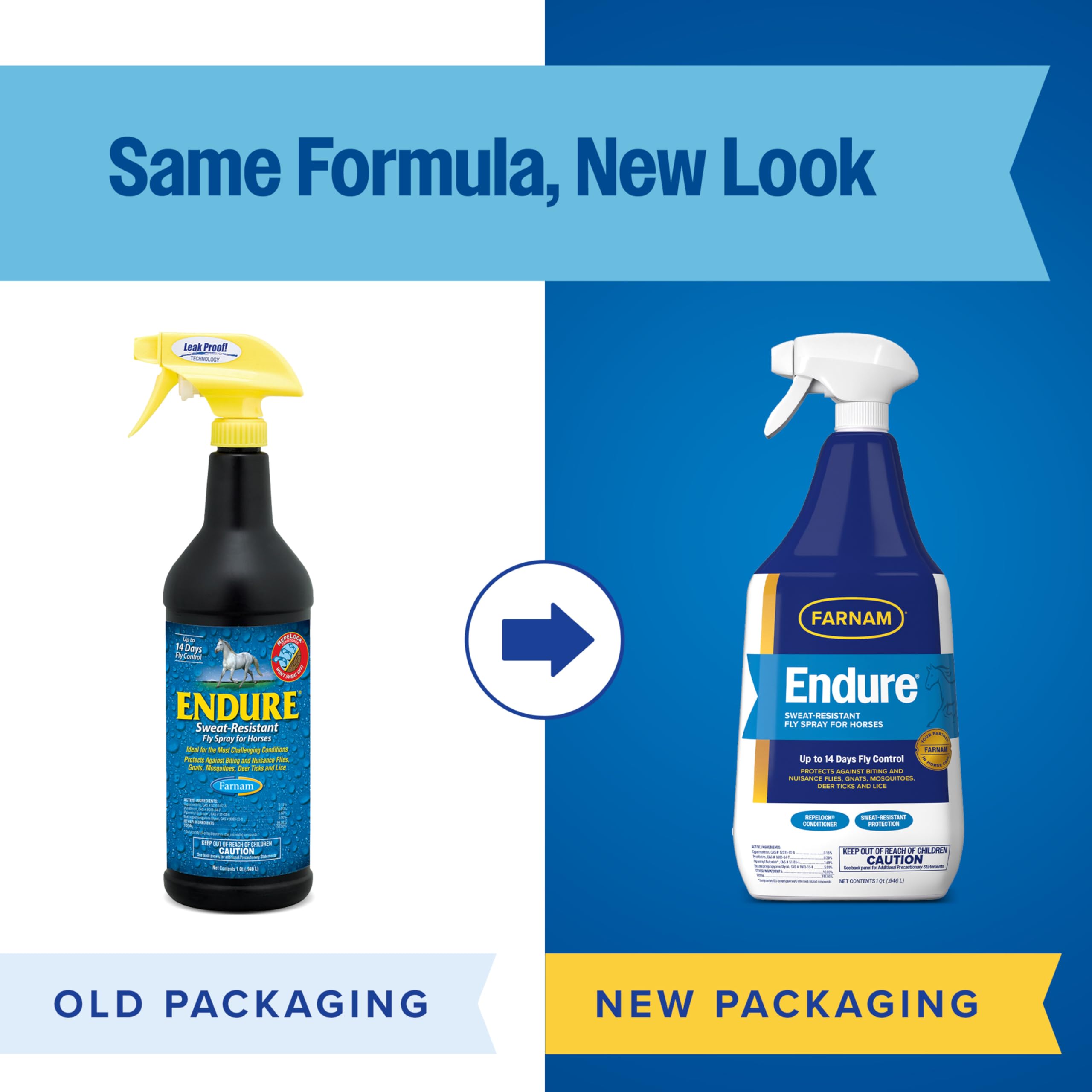 Farnam Endure applied to horse coat demonstrating sweat resistance during ride