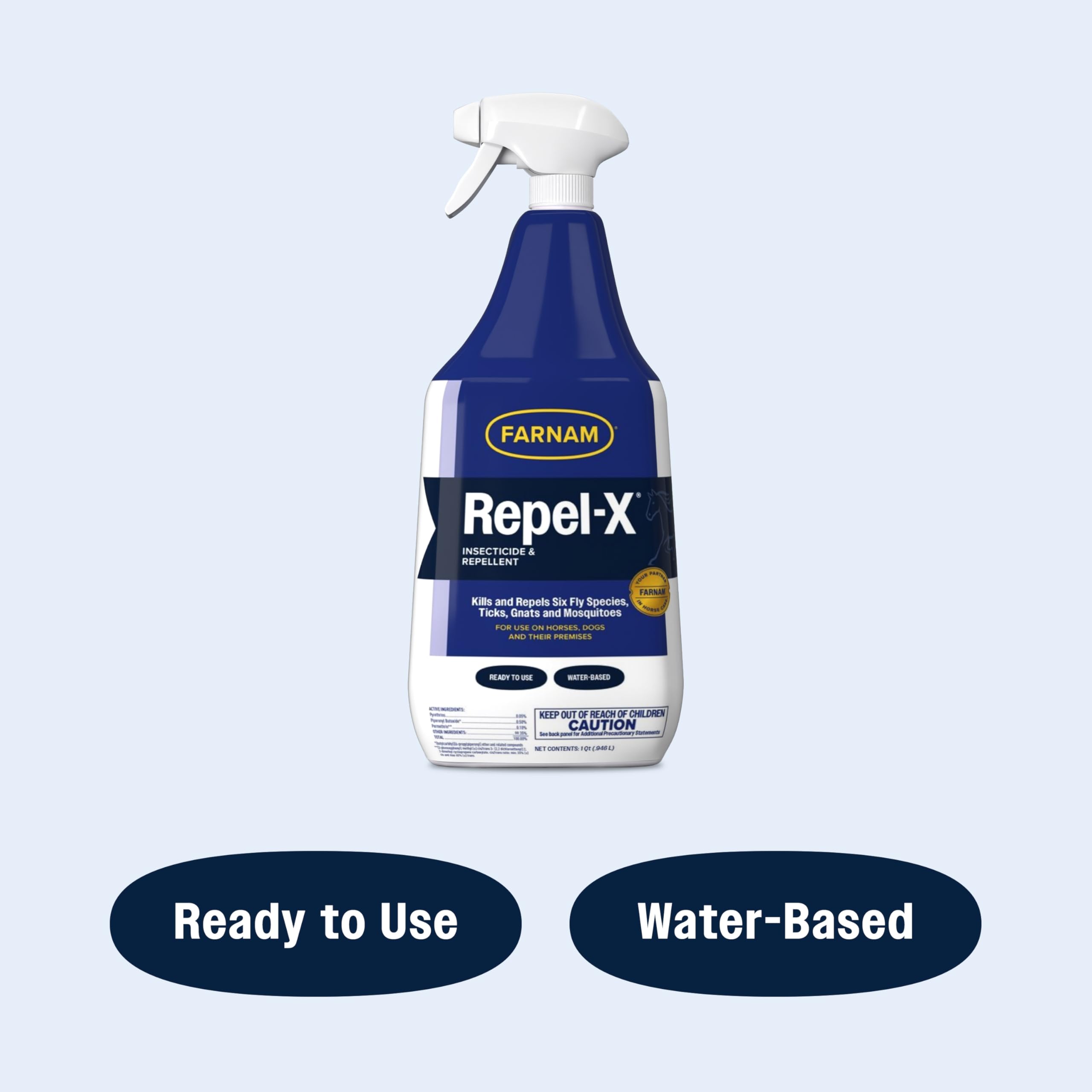 Farnam Repel-X water-based formula shown as ready-to-use solution.