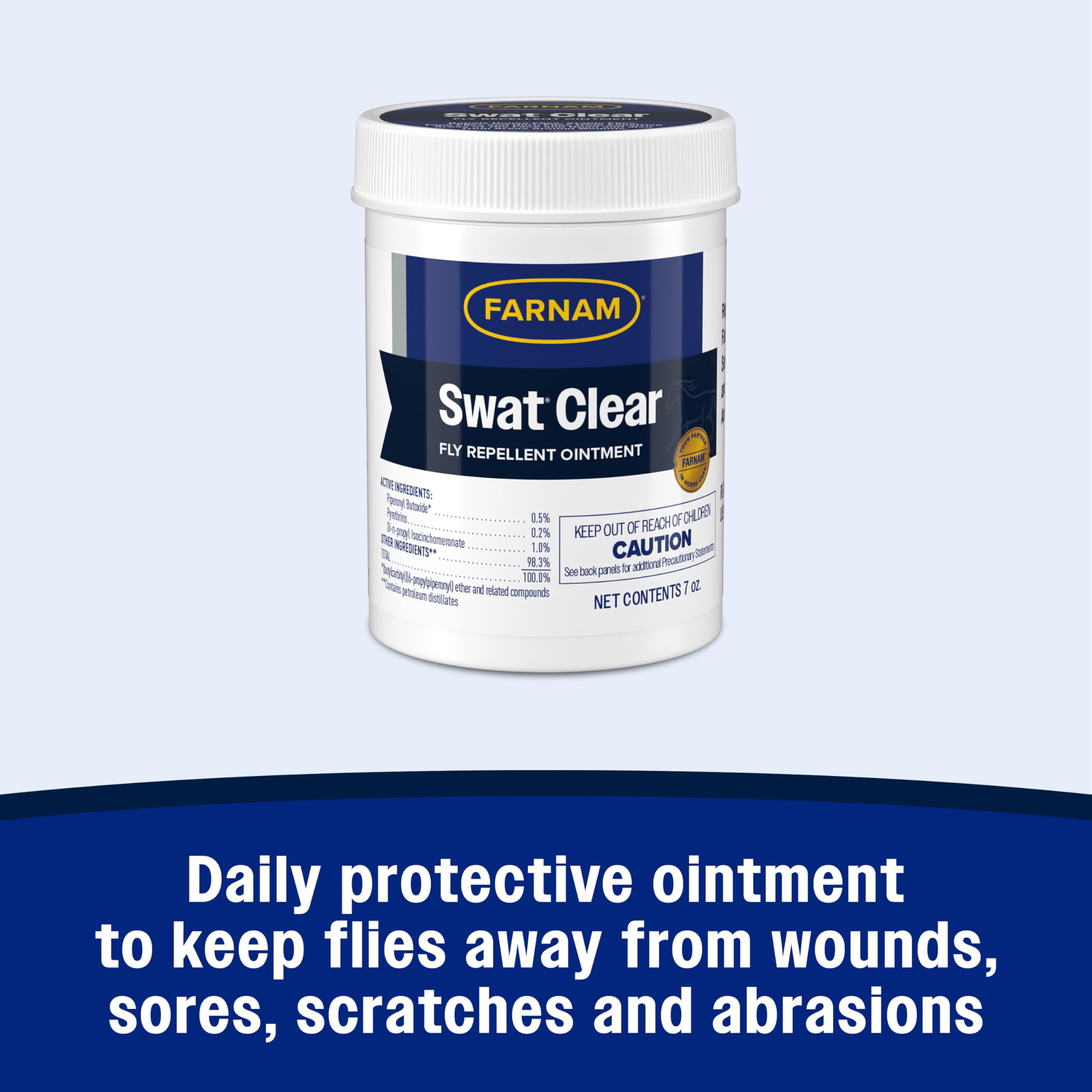 Farnam Swat Ointment pink formula helps identify wounds during use.