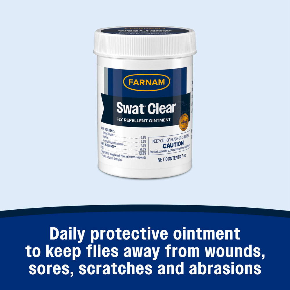 Farnam Swat Ointment pink formula helps identify wounds during use.