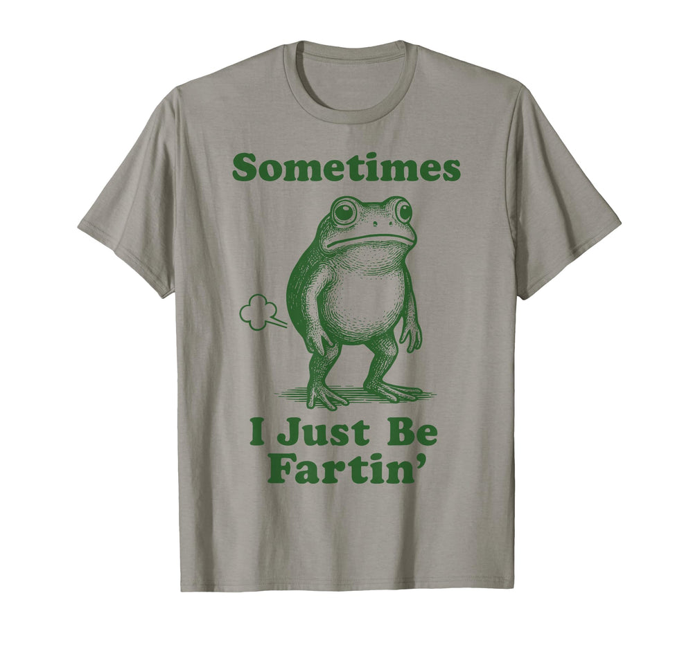 Fart Farting Frog T-Shirt featuring humorous frog design for everyday wear.