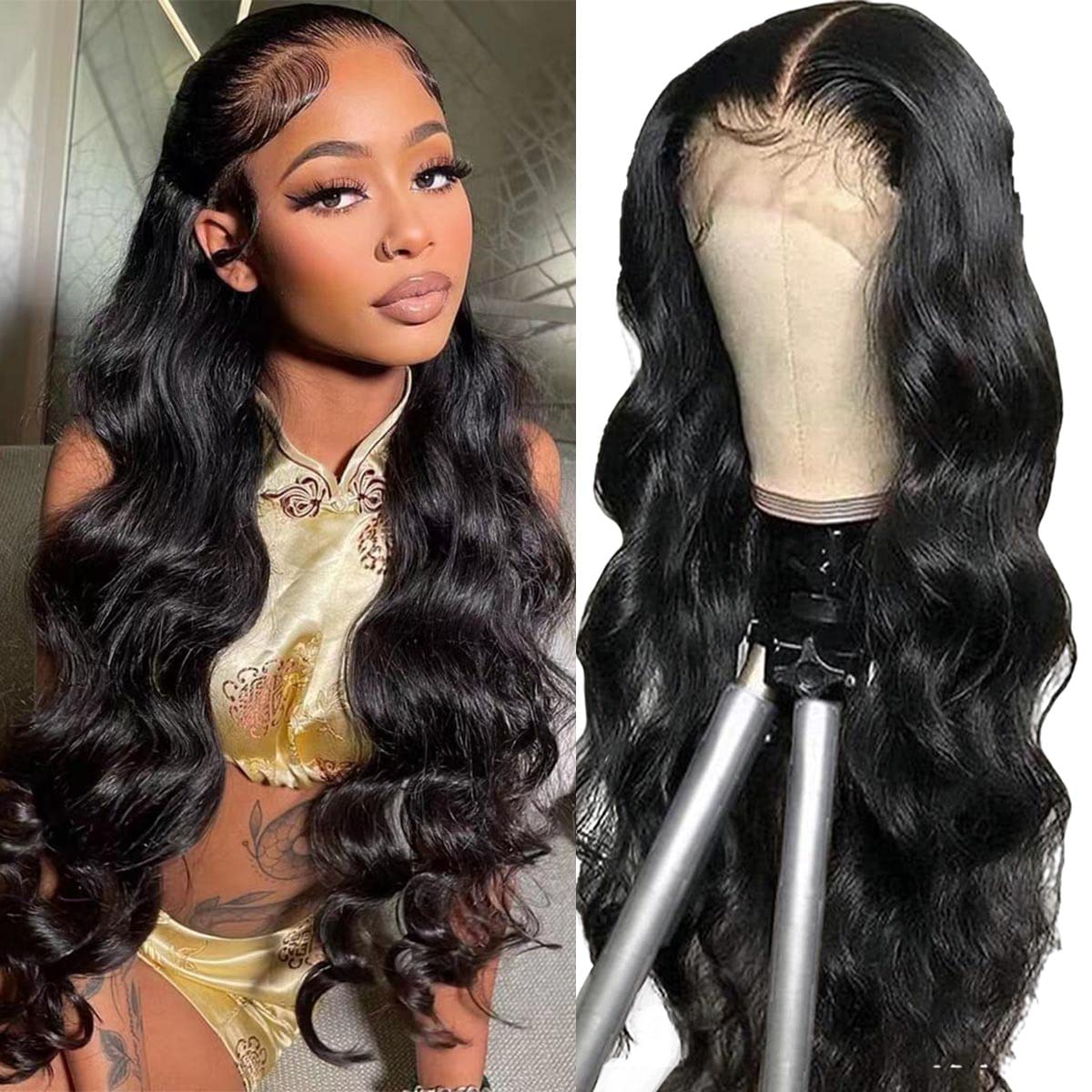 FASCARA 13x4 body wave lace front wig with natural parting for daily wear