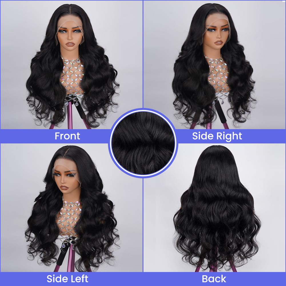 FASCARA 180% density body wave wig offers fullness and movement