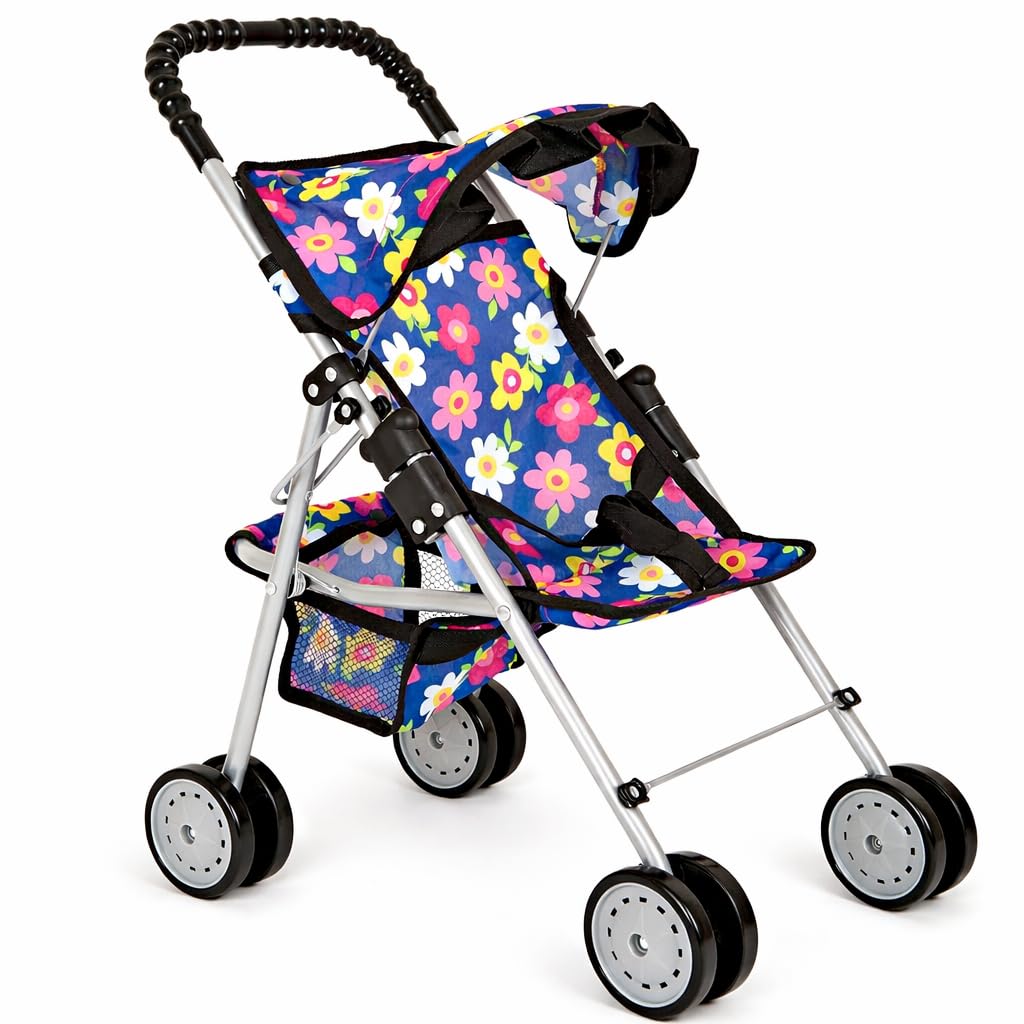 Fash N Kolor foldable doll stroller shows compact, portable design for easy storage