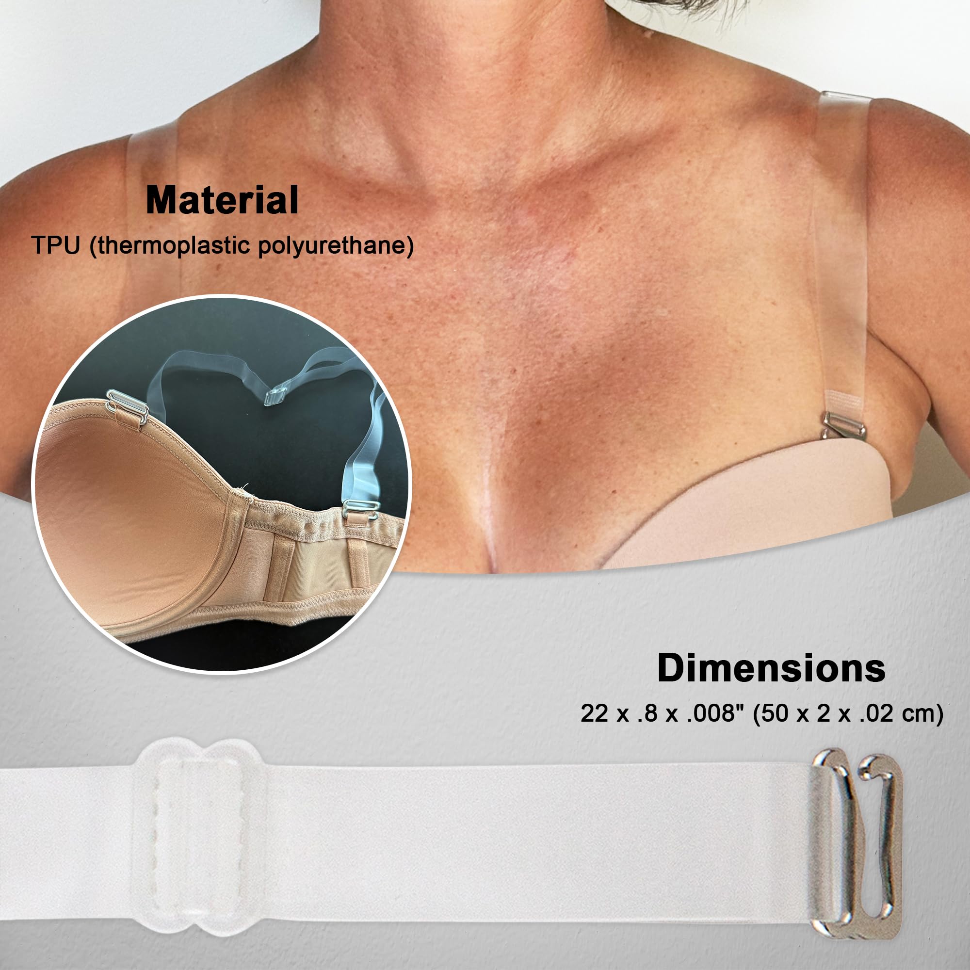 Fashion First Aid adjustable sliders extend up to 22 inches for custom fit.
