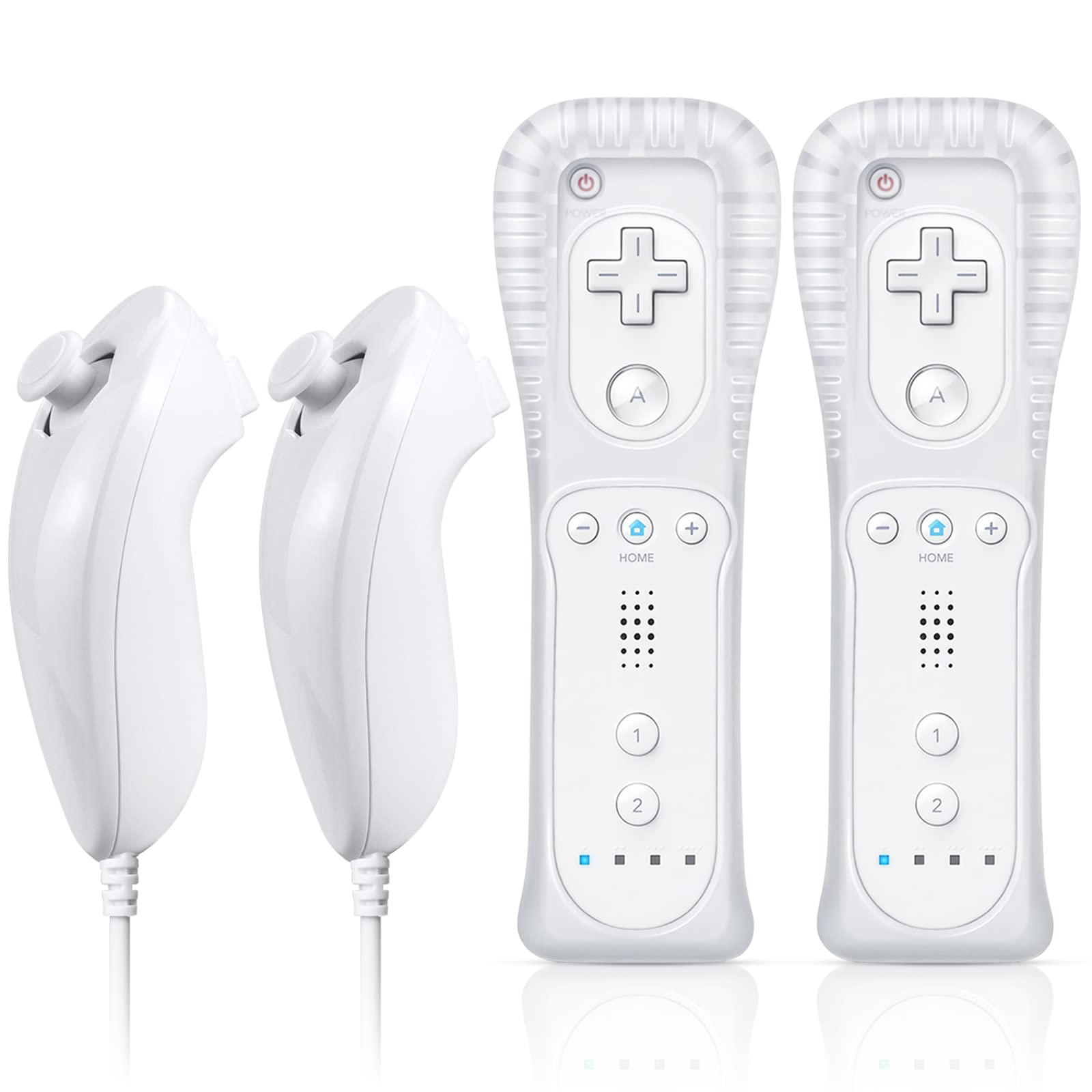 FASIGO remote controller with nunchuck bundle for Wii/Wii U enhances family game nights