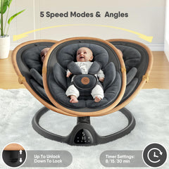 FasonBaby swing with five natural speeds for calm rocking