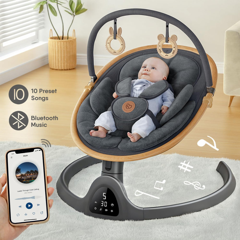 FasonBaby swing seat with plush fabric and breathable mesh for comfort