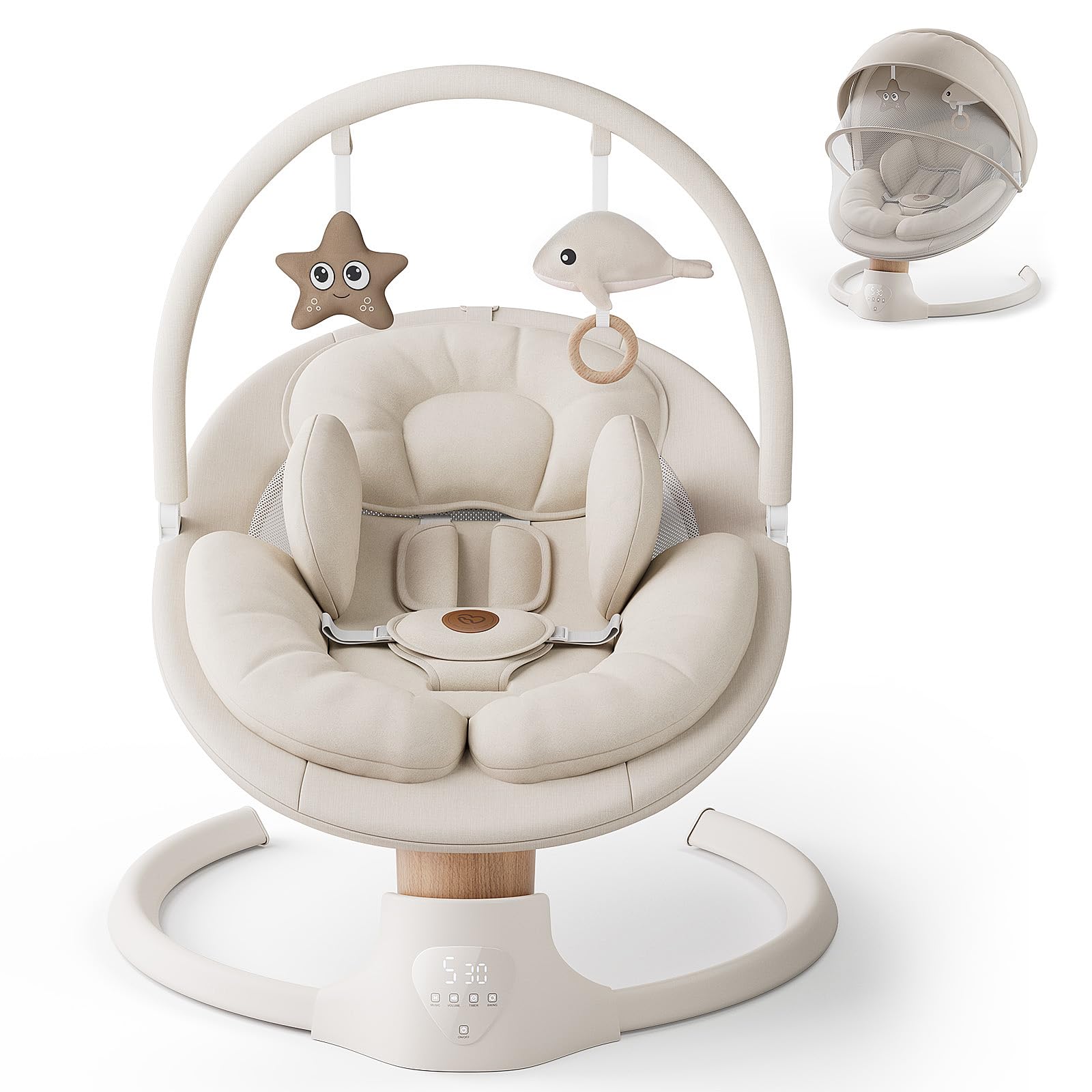 FasonBaby electric baby swing with remote control for easy soothing sessions
