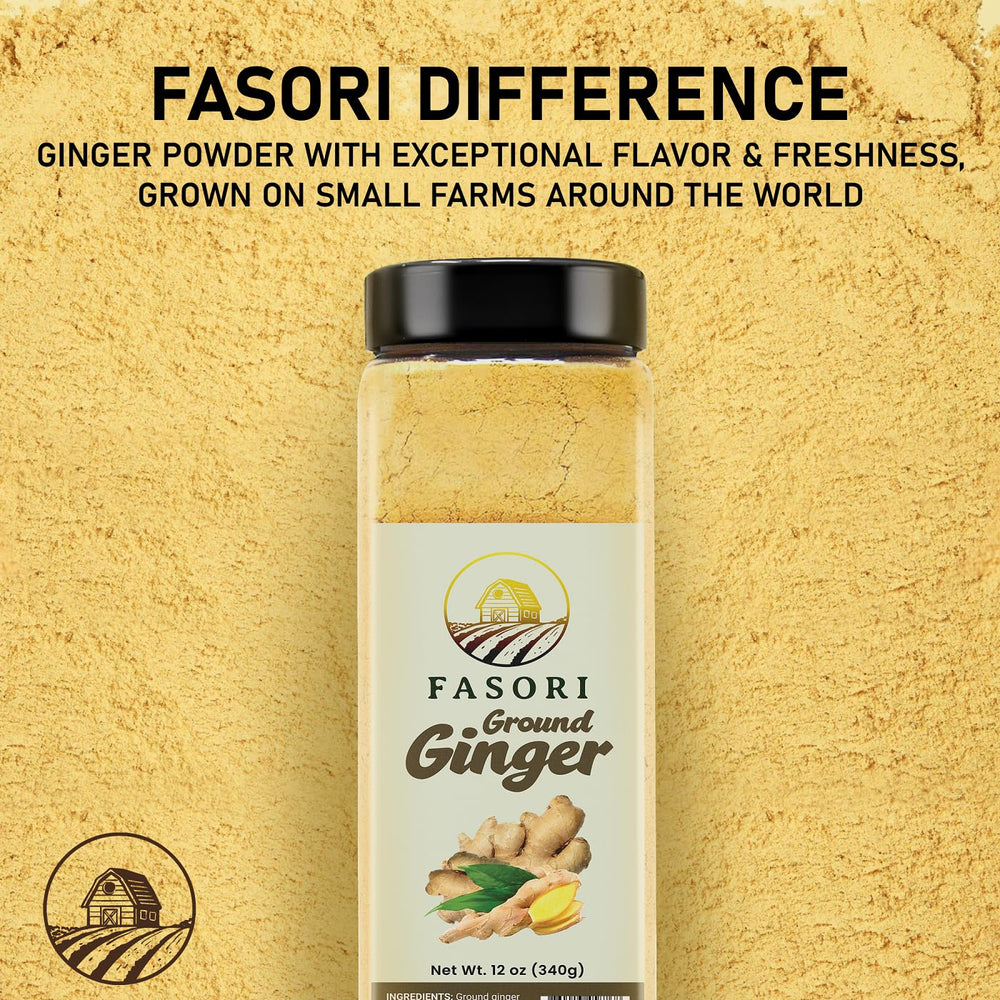 Fasori Ground Ginger Powder pour bottle ready for soups and curries.