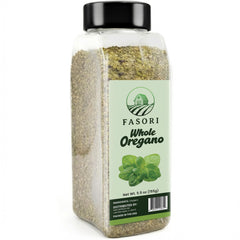 Fasori Oregano leaves in a jar showing bold flavor for Italian dishes and sauces