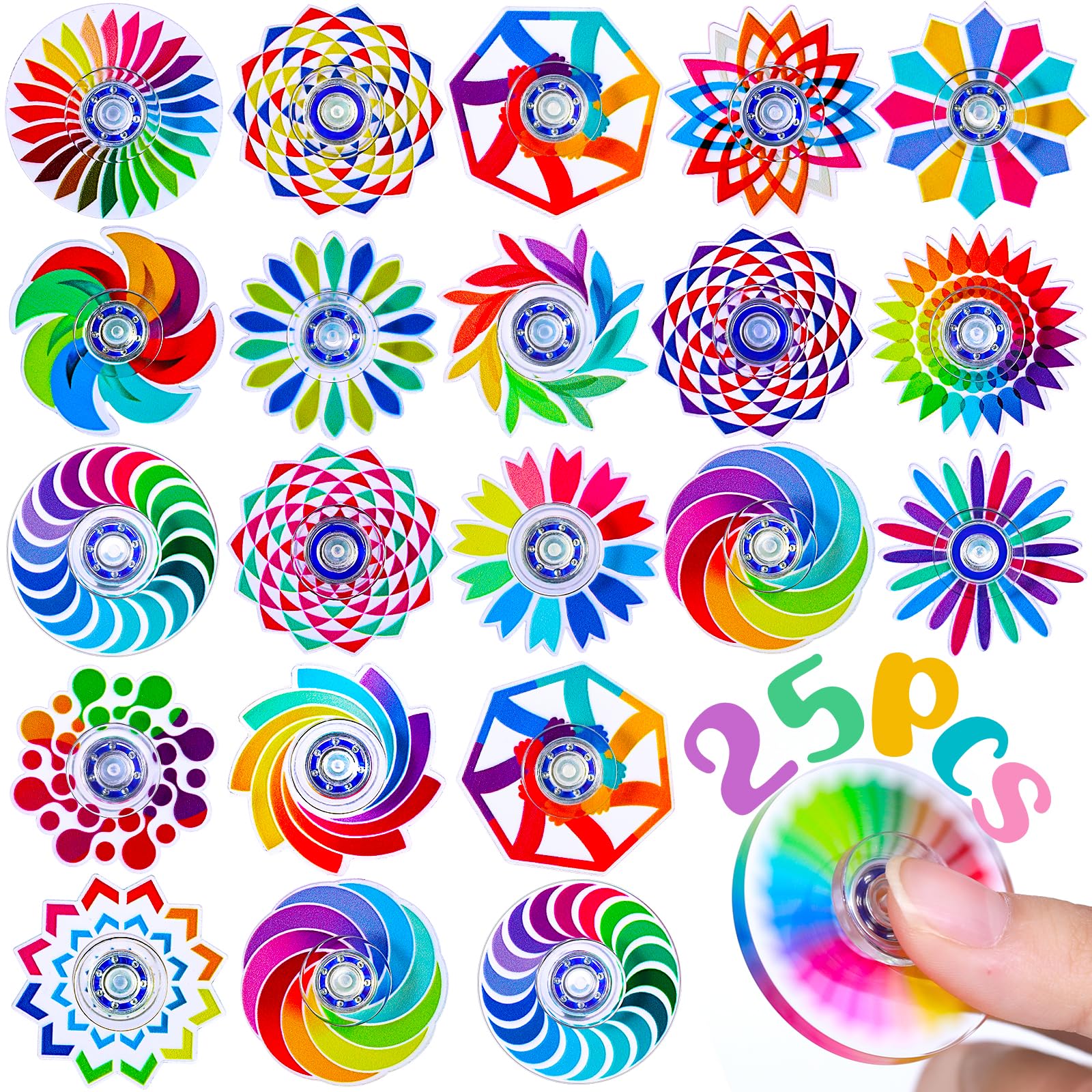 Fasray mini fidget spinner with colorful patterns for focus and calm on the go.