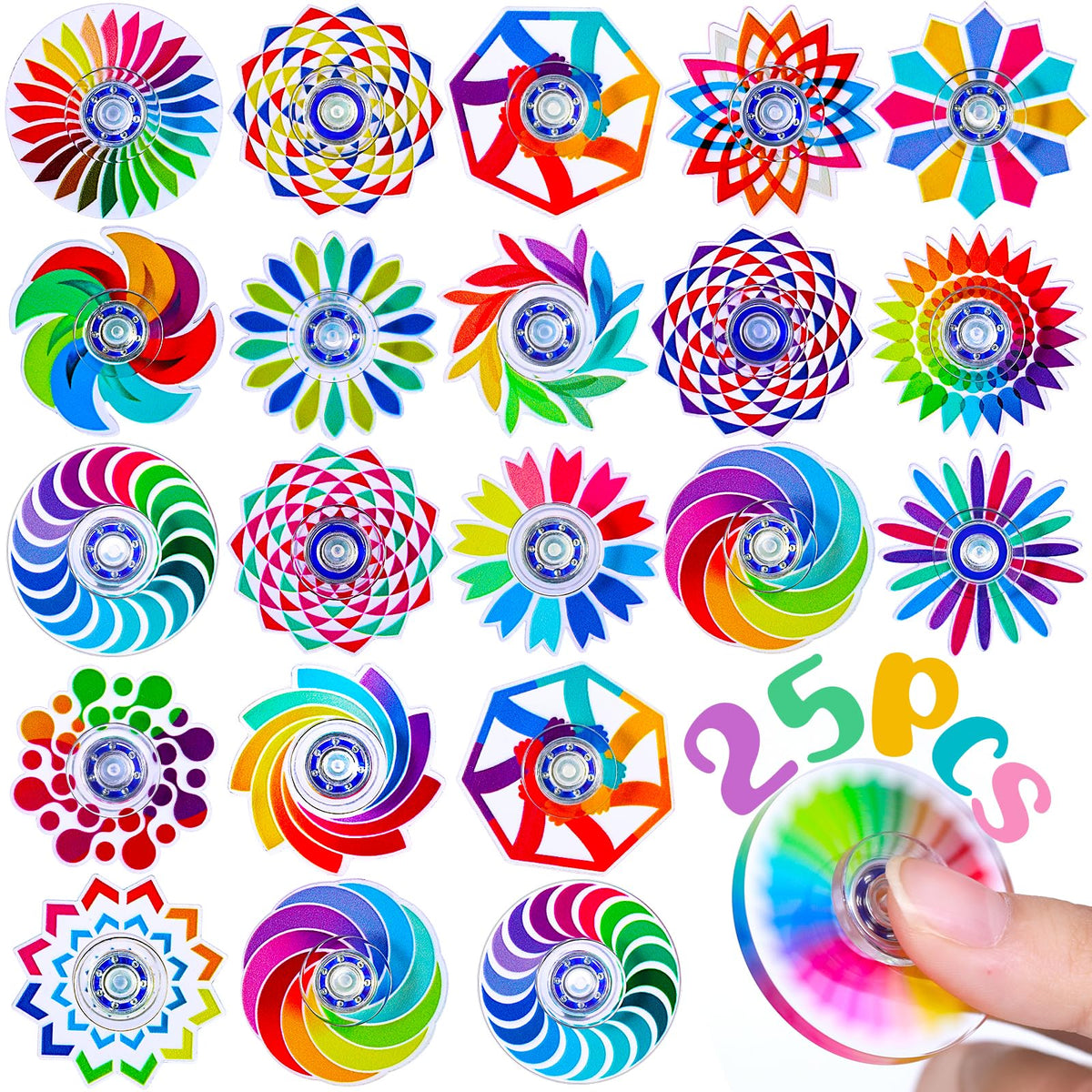 Fasray mini fidget spinner with colorful patterns for focus and calm on the go.