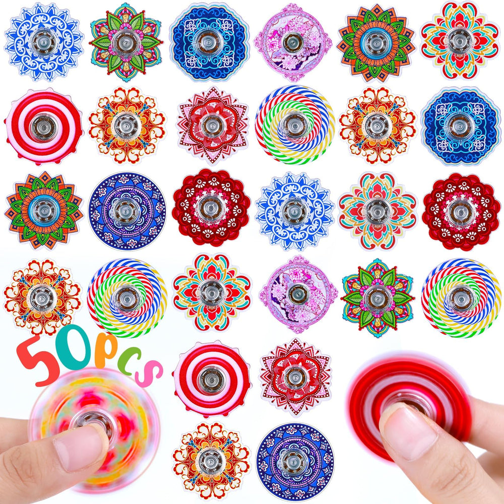 Fasray 50-pack fidget spinner with 12 colorful patterns for calm focus.