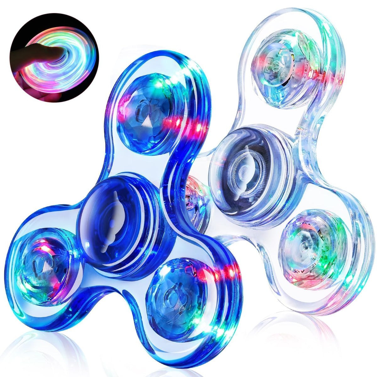 fasray fidget spinner 2-pack light up spin for kids and adults