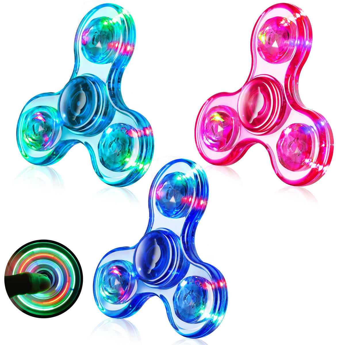 Fasray fidget spinner 3-pack with light-up arms for focused play