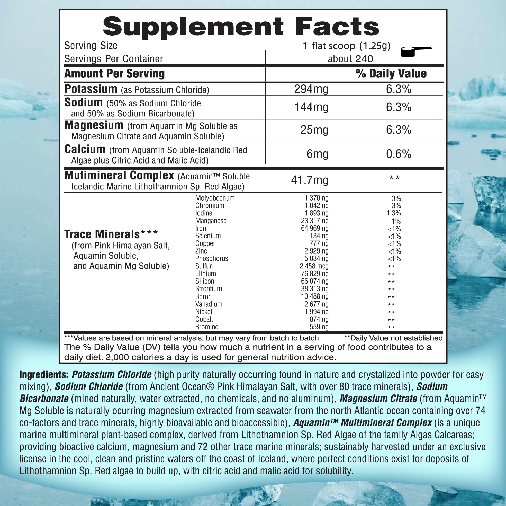FAST LYTE powder poured into juice for sugar-free electrolyte mix.