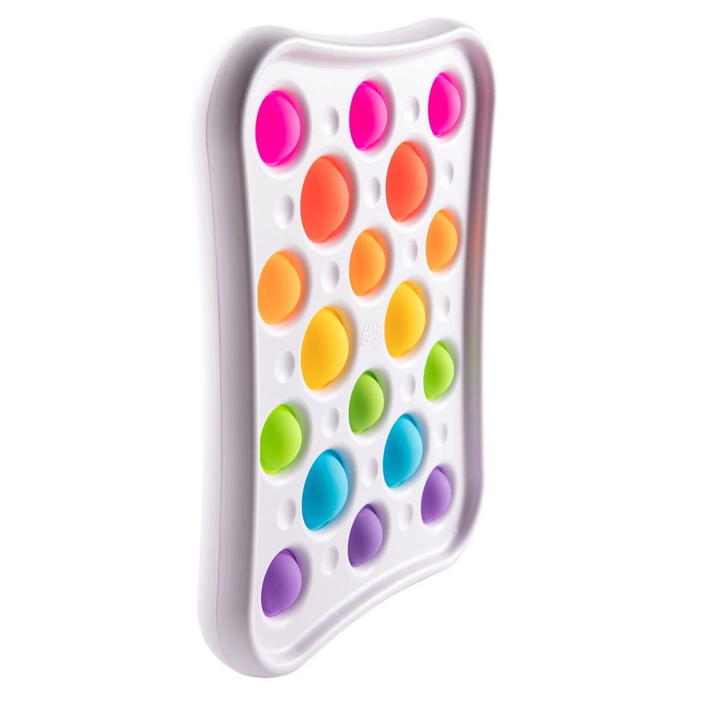Dimpl Pops bright rainbow colours spark engaging sensory play by Fat Brain Toys.