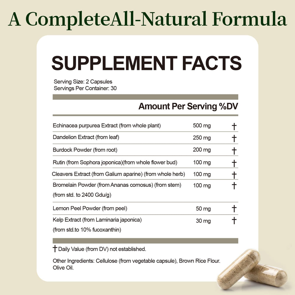 Fat Mobilization eight-plant complex highlights herbal detox and immune support.