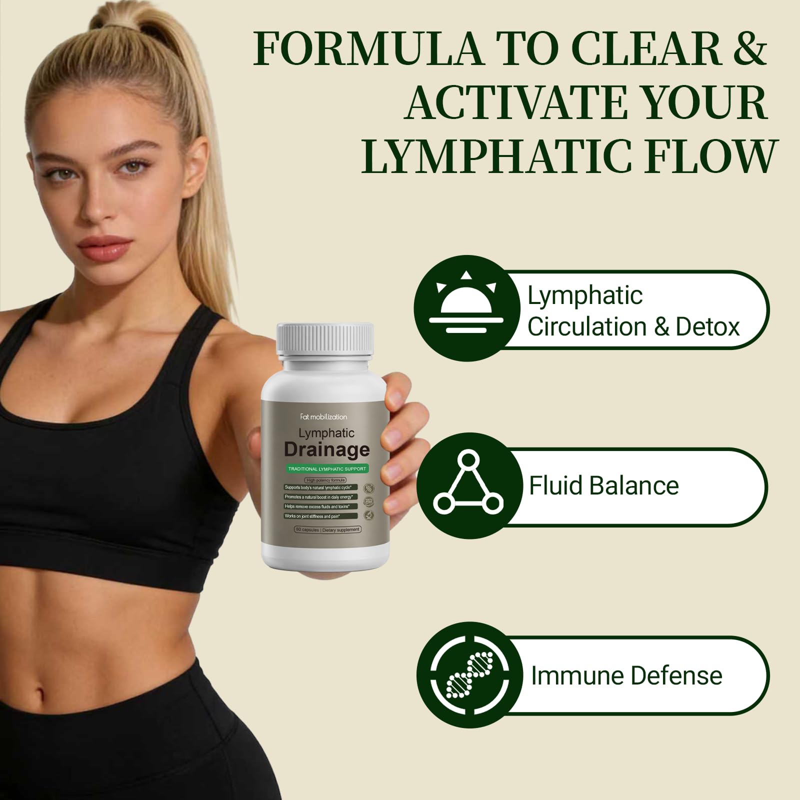 Fat Mobilization vegetarian capsules shown as gluten-free formula.