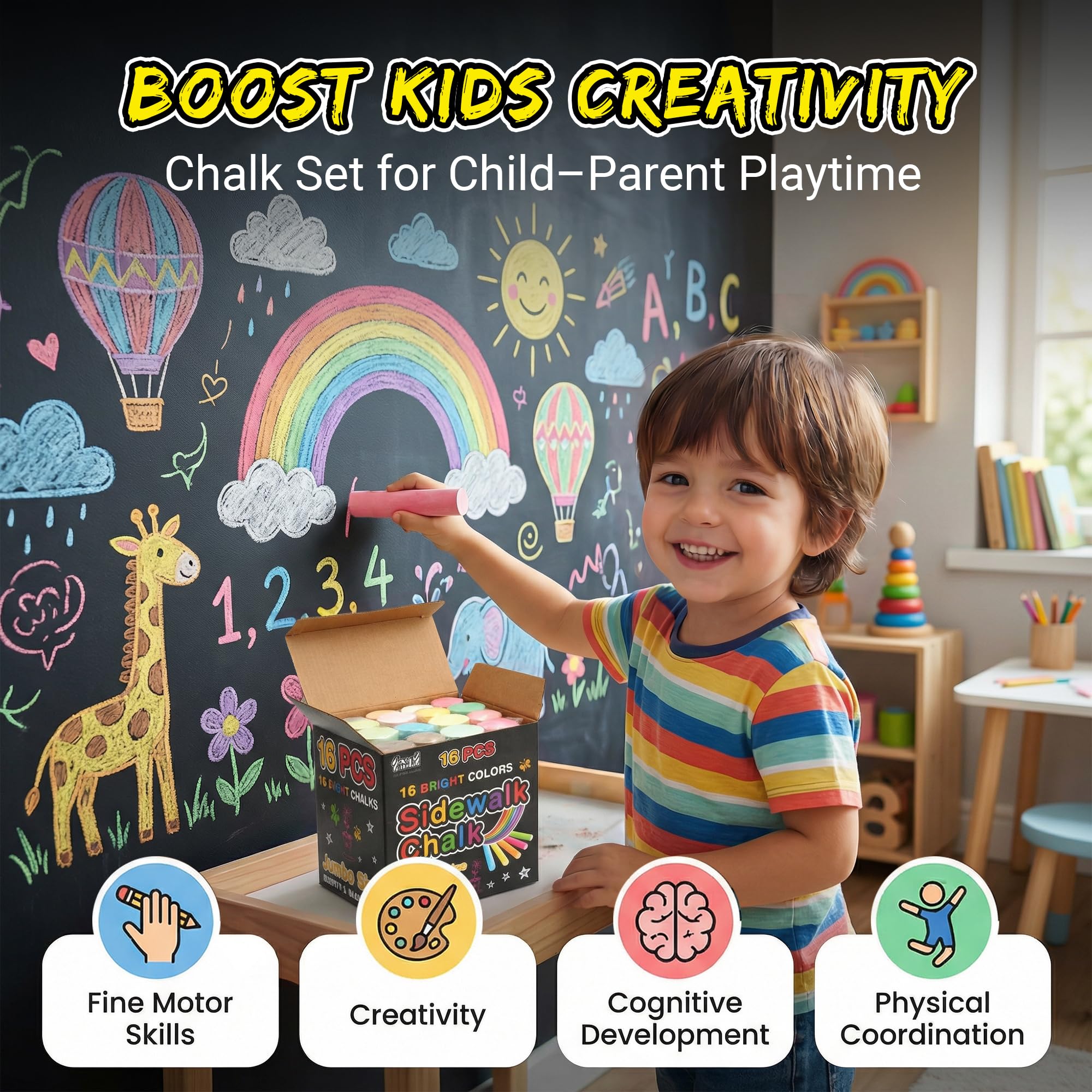 Fat Zebra Designs chalk sticks with smooth application for easy coloring