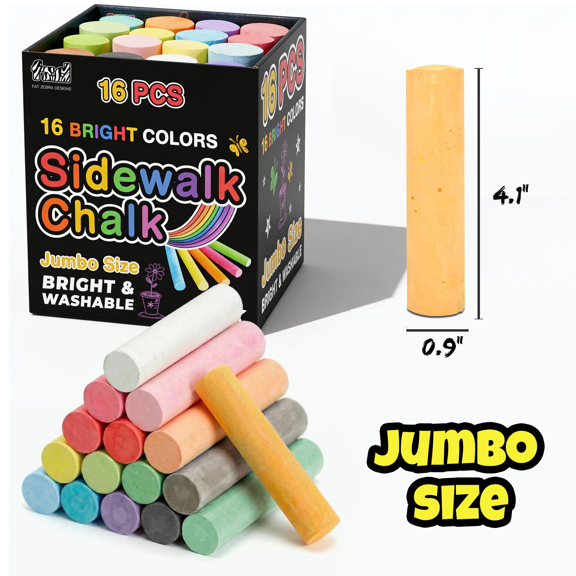 Fat Zebra Designs washable chalk allows quick cleanup with water