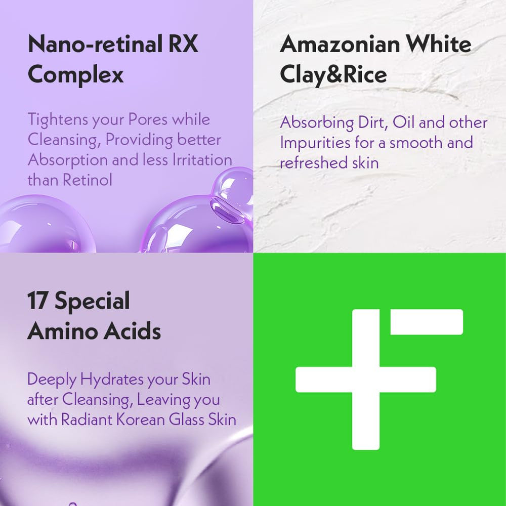 Nosca9 cleansing foam with white clay on clean skin.