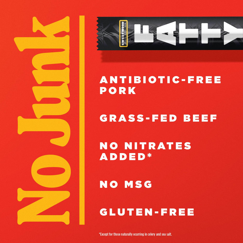 Fatty Meat Sticks colored collagen casing close-up emphasizes visual appeal.