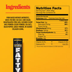 Fatty Meat Sticks grass-fed beef close-up highlighting premium quality.