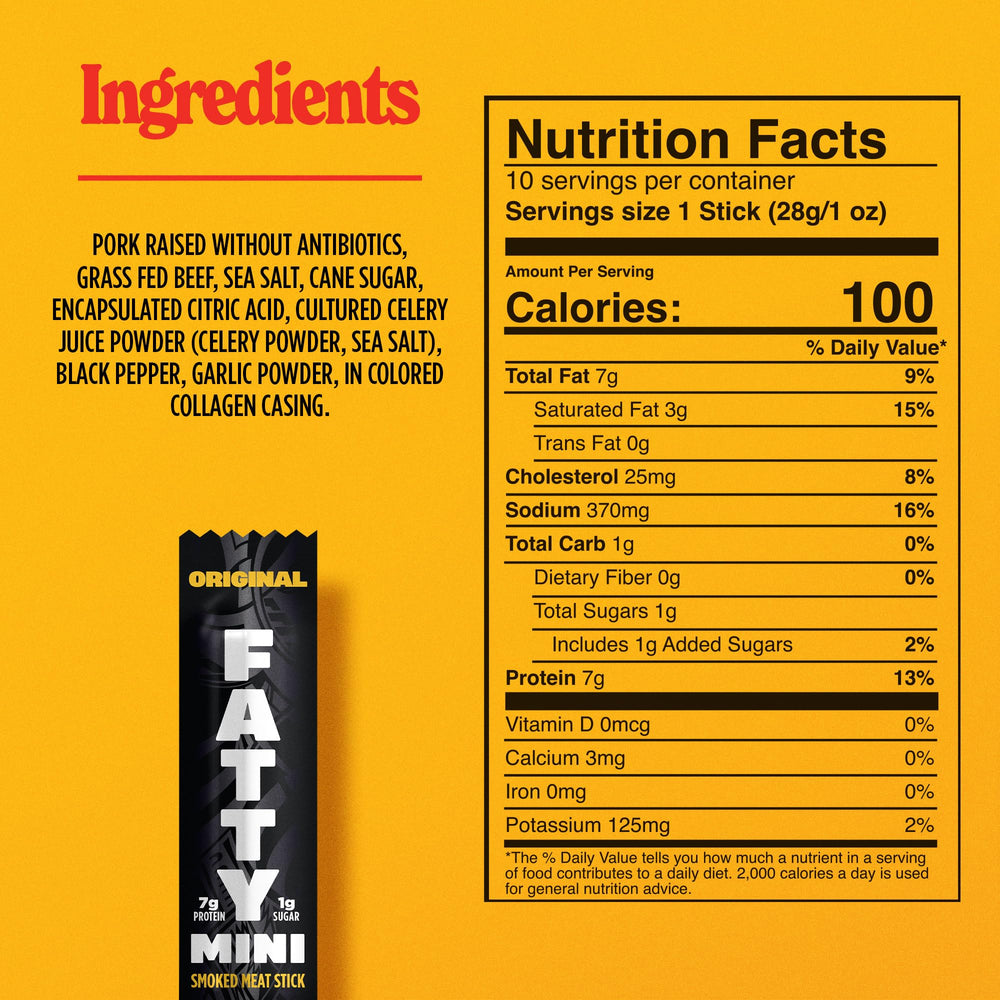 Fatty Mini Meat Sticks on-the-go protein for road trips and workouts.