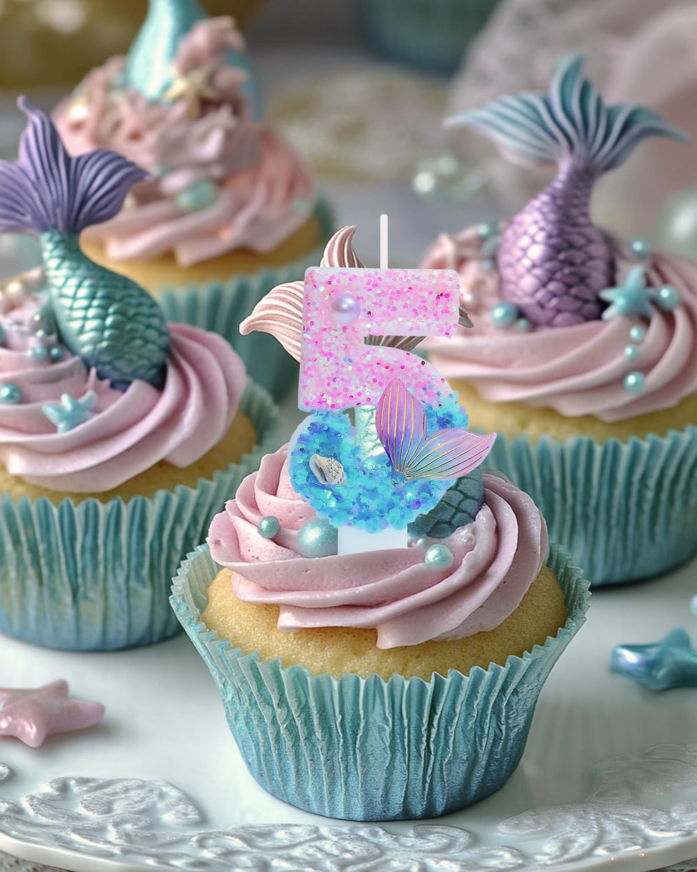 Fauaoy glittery mermaid candles elevate anniversary or party decor